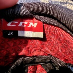 CCM Youth Hockey Elbow Pads in Red and Black